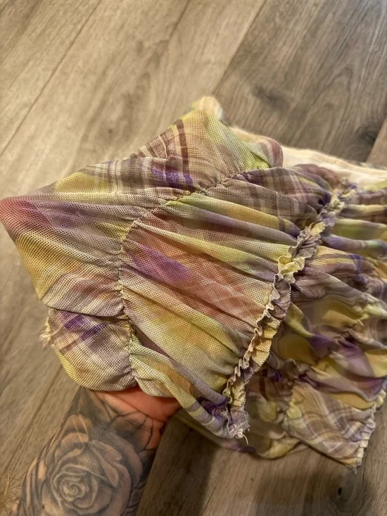 I.AM.GIA Pastel Ruched Multi-Color Mini Skirt - Picture 2 of 4